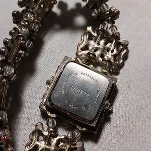 Vintage Avon Flower Rhinestones Stretch Band Women\'s Watch Unique Floral Vintage Flower Rhinestone Color Stretch Band Watch  main image 4